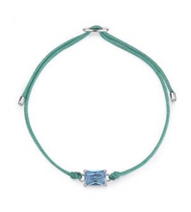 Bracciale Gioielli Fancy by Brosway in argento cordino e zircone azzurro fcl108