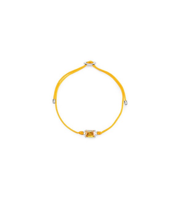 Bracciale Gioielli Fancy by Brosway in argento cordino e zircone giallo fey96