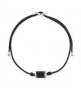 Bracciale Gioielli Fancy by Brosway in argento cordino e zircone nero fmb113