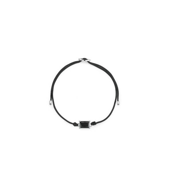 Bracciale Gioielli Fancy by Brosway in argento cordino e zircone nero fmb113