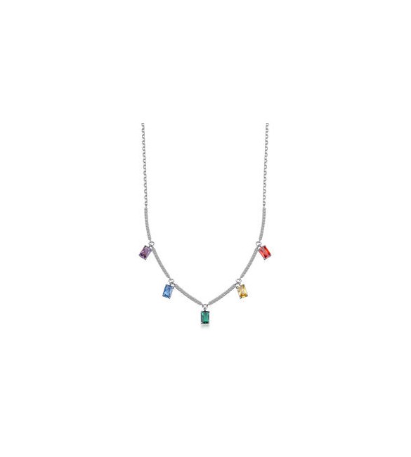 Collana Gioielli Fancy by Brosway in argento zircone multicolore fjr03