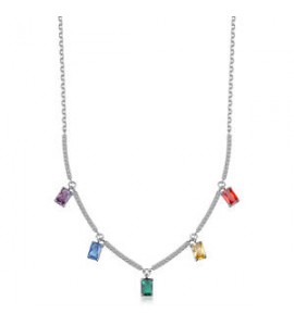 Collana Gioielli Fancy by Brosway in argento zircone multicolore fjr03