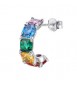 Mono Orecchino Cerchietto Gioielli Fancy by Brosway in argento zircone cushion multicolore fjr06