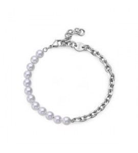 Bracciale Gioielli Sagapò Atlas in acciaio con perle di conchiglia SAT11