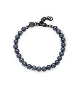 Bracciale Gioielli Sagapò Atlas in acciaio pvd gun con perle di conchiglia SAT14