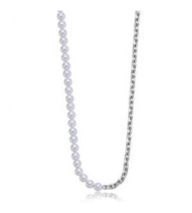 Collana Gioielli Sagapò Atlas in acciaio con perle di conchiglia SAT01