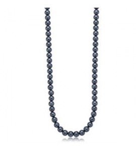 Collana Gioielli Sagapò Atlas in acciaio pvd gun con perle di conchiglia SAT04