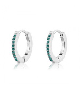 Orecchini Cerchi Gioielli Sagapò Dazzly in acciaio con cristalli emerald sdz120