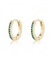 Orecchini Cerchi Gioielli Sagapò Dazzly in acciaio dorato con cristalli emerald sdz123