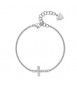 Bracciale Donna Gioielli Sagapò Dazzly in acciaio con croce con cristalli bianchi sdz74