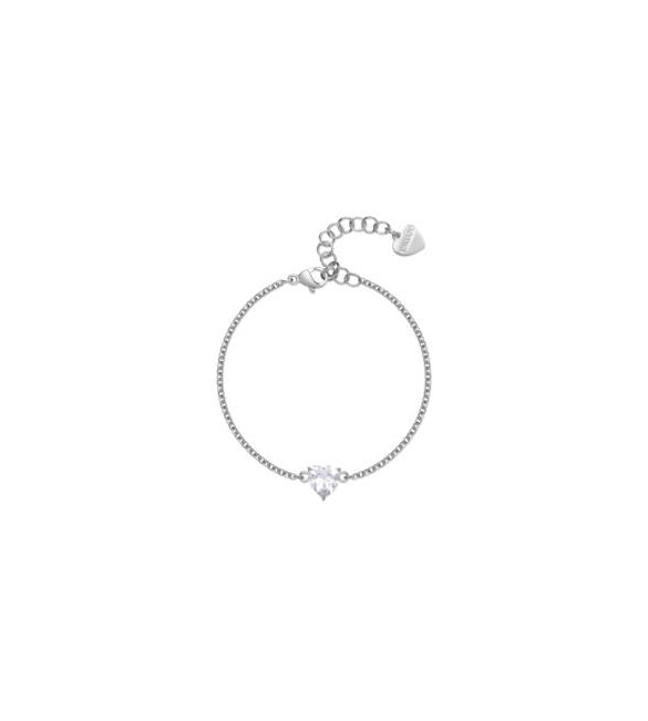 Bracciale Donna Gioielli Sagapò Dazzly in acciaio con cuore in cristallo bianco sdz67
