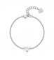Bracciale Donna Gioielli Sagapò Dazzly in acciaio con cuore in cristallo bianco sdz67