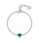 Bracciale Donna Gioielli Sagapò Dazzly in acciaio con cuore in cristallo smeraldo sdz71