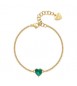 Bracciale Donna Gioielli Sagapò Dazzly in acciaio dorato con cuore in cristallo smeraldo sdz73
