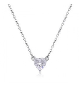 Collana Donna Gioielli Sagapò Dazzly in acciaio con cuore in cristallo bianco sdz56