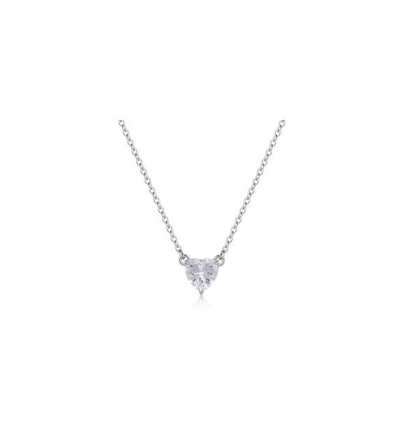 Collana Donna Gioielli Sagapò Dazzly in acciaio con cuore in cristallo bianco sdz56