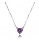 Collana Donna Gioielli Sagapò Dazzly in acciaio con cuore in cristallo viola sdz57