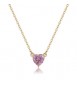 Collana Donna Gioielli Sagapò Dazzly in acciaio dorato con cuore in cristallo rosa sdz61