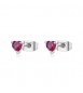 Orecchini Gioielli Sagapò Dazzly in acciaio con cristalli a cuore rosso mm 4 sdz104