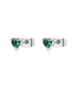 Orecchini Gioielli Sagapò Dazzly in acciaio con cristalli a cuore verde smeraldo mm 4 sdz109