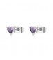 Orecchini Gioielli Sagapò Dazzly in acciaio con cristalli a cuore viola mm 4 sdz103
