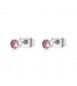 Orecchini Gioielli Sagapò Dazzly in acciaio con cristalli rosa mm 3 sdz93