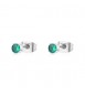 Orecchini Gioielli Sagapò Dazzly in acciaio con cristalli verde smeraldo mm 3 sdz94