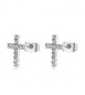 Orecchini Gioielli Sagapò Dazzly in acciaio con croce con cristalli chiari sdz114