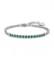 Bracciale Tennis Donna Gioielli Sagapò Dazzly in acciaio con cristalli verde smeraldo sdz86