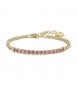 Bracciale Tennis Donna Gioielli Sagapò Dazzly in acciaio dorato con cristalli rosa sdz87