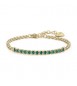 Bracciale Tennis Donna Gioielli Sagapò Dazzly in acciaio dorato con cristalli verde smeraldo sdz88