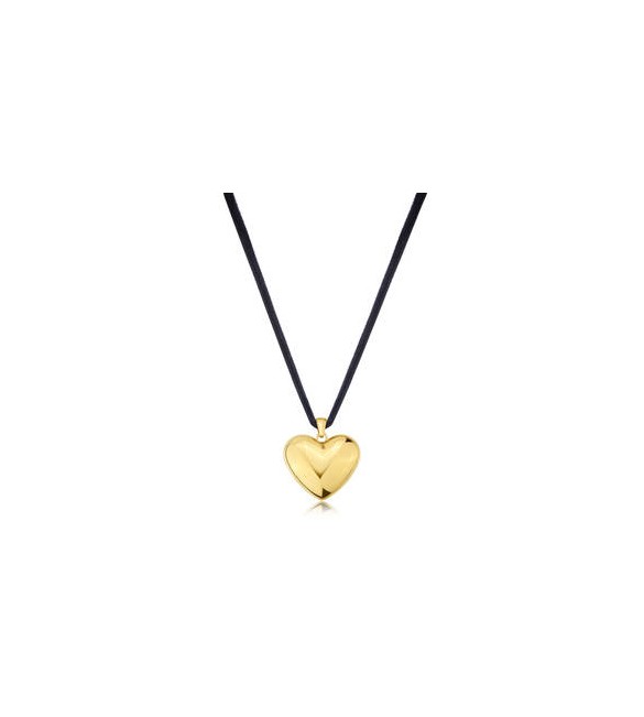 Collana Donna Gioielli Sagapò Stellar in acciaio dorato e velluto con Cuore sse16