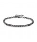 Bracciale Tennis Uomo Gioielli Sagapò Tricky acciaio pvd gun con cristalli neri stk04