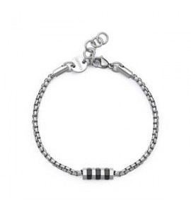 Bracciale Uomo Gioielli Sagapò Ripple in acciaio catena finitura nera srp80