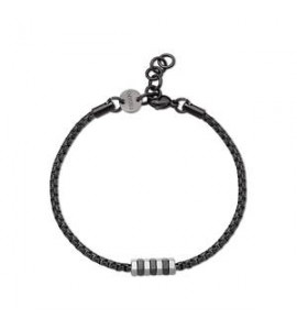 Bracciale Uomo Gioielli Sagapò Ripple in acciaio catena finitura nera srp81