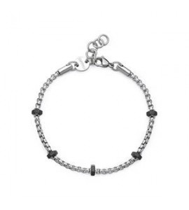 Bracciale Uomo Gioielli Sagapò Ripple in acciaio catena finitura nera srp82