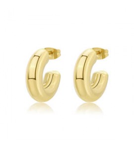 Orecchini Donna Gioielli Sagapò Stellar in acciaio dorato a cerchio sse32