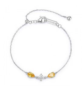 Bracciale Donna Gioielli Fancy by Brosway in argento zircone goccia giallo FEY99