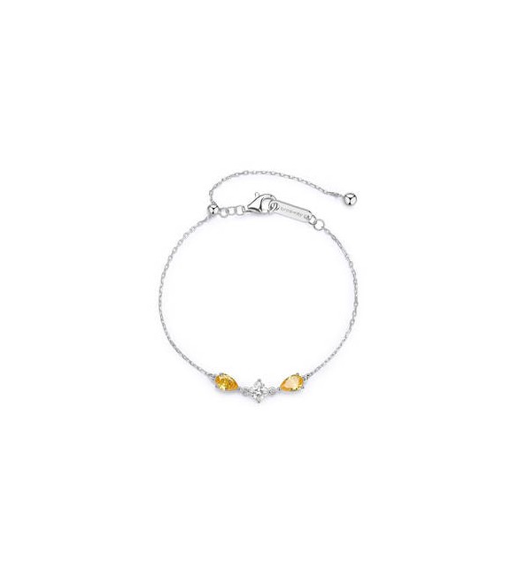 Bracciale Donna Gioielli Fancy by Brosway in argento zircone goccia giallo FEY99