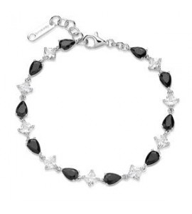 Bracciale Donna Gioielli Fancy by Brosway in argento zircone goccia nero FMB116