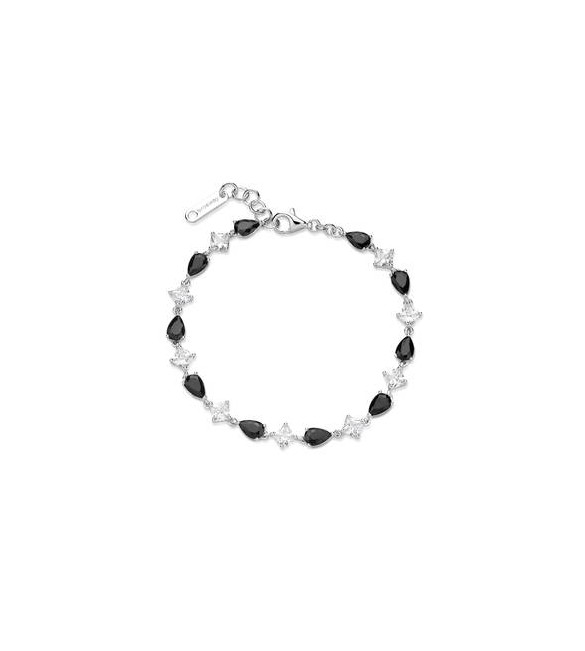 Bracciale Donna Gioielli Fancy by Brosway in argento zircone goccia nero FMB116