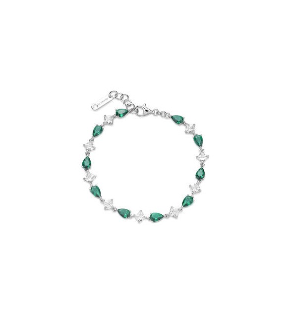 Bracciale Donna Gioielli Fancy by Brosway in argento zircone goccia verde FLG111