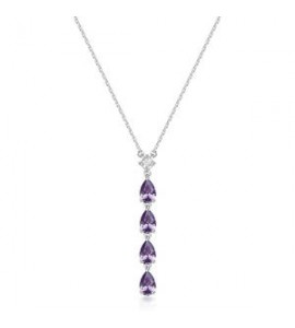 Collana Gioielli Fancy by Brosway in argento 4 zirconi forma goccia ametista FMP112