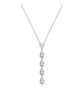Collana Gioielli Fancy by Brosway in argento 4 zirconi forma goccia bianco FIW114
