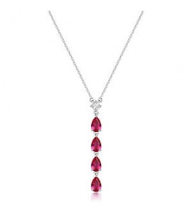 Collana Gioielli Fancy by Brosway in argento 4 zirconi forma goccia rosso fpr112