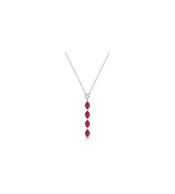Collana Gioielli Fancy by Brosway in argento 4 zirconi forma goccia rosso fpr112