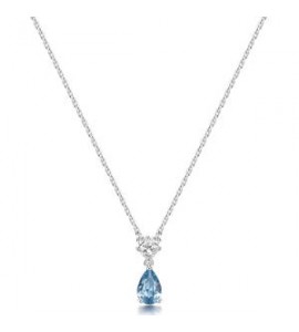 Collana Gioielli Fancy by Brosway in argento zircone forma goccia azzurro FCL109