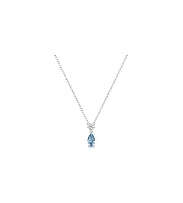 Collana Gioielli Fancy by Brosway in argento zircone forma goccia azzurro FCL109
