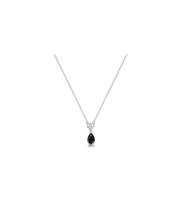 Collana Gioielli Fancy by Brosway in argento zircone forma goccia nero FMB114