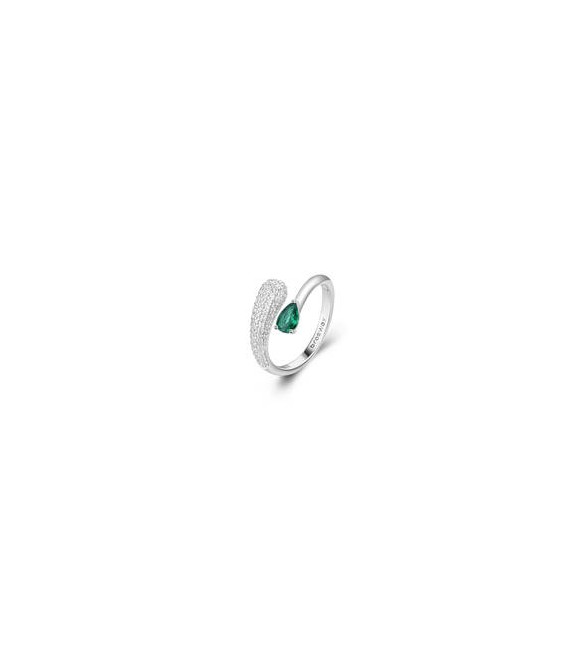Anello Gioielli Fancy by Brosway in argento zirconi verde smeraldo misura 14 FLG124B